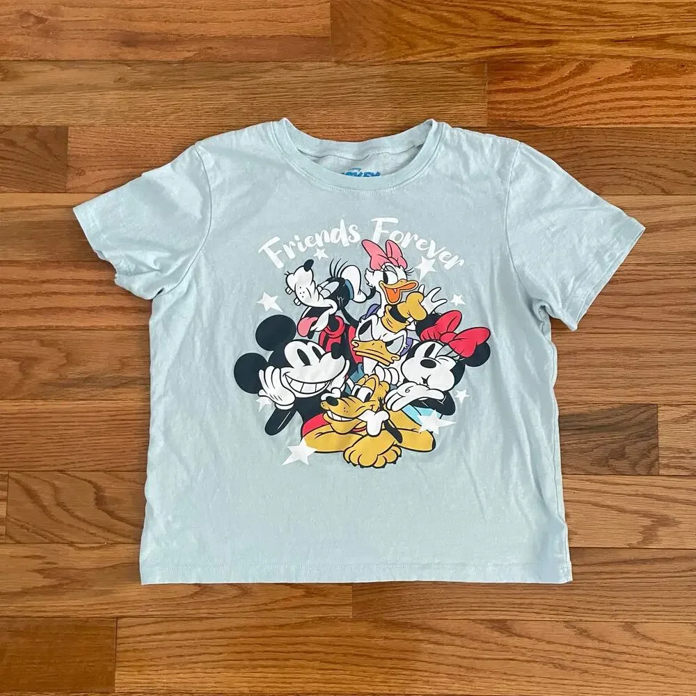 Disney Mickey and Friends Friends Forever Light Blue Graphic T-Shirt Kids XL